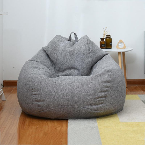 Lazy Sofa Bean Bag Chair Fabric Cover, Size: 90x110cm(Dark Gray)