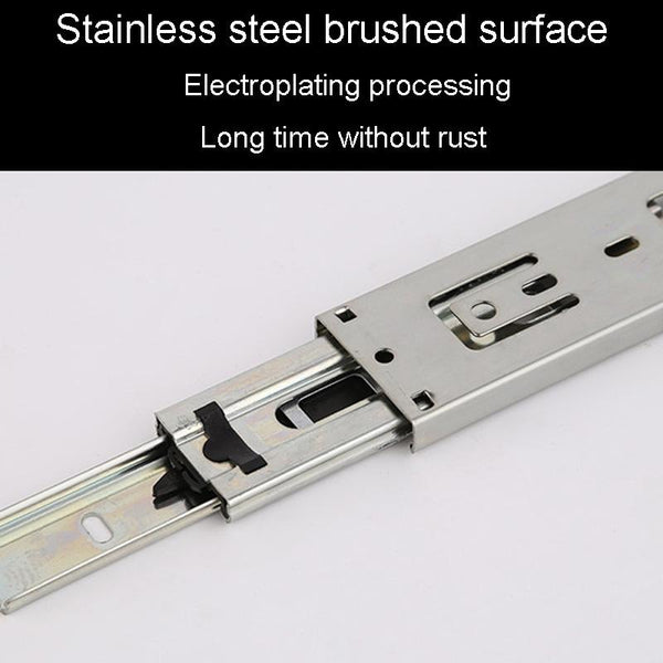 4 inch 10cm Thickened Three Sections Ball Slide Mute Drawer Track Rail