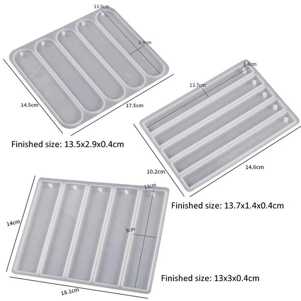 Full-page Bookmark Pendant Silicone Mold DIY Epoxy Resin Mold, Spec: Rectangular Small