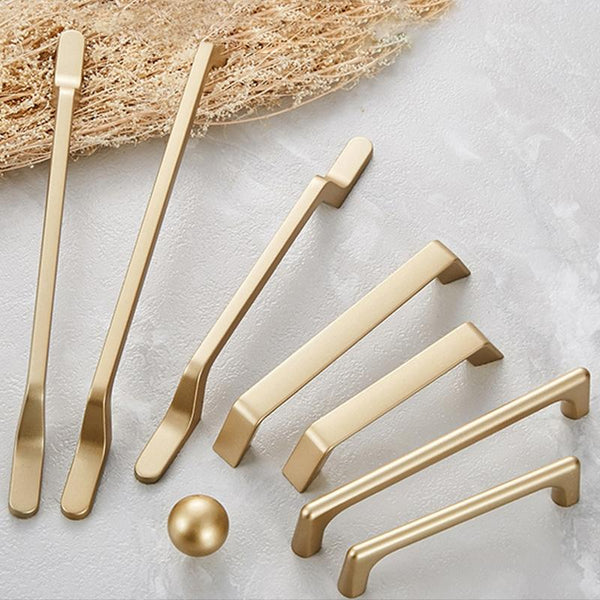 9008-160 Modern Simple Cabinet Door Handle Drawer Wardrobe Zinc Alloy Handle(Gold)