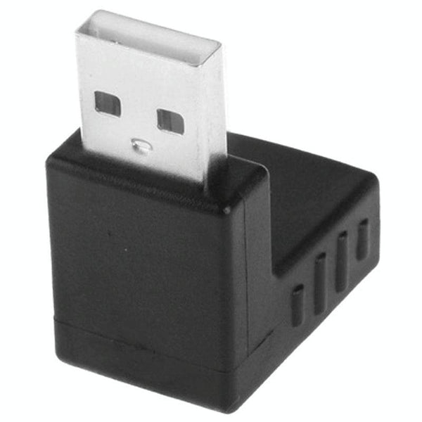 USB 2.0 AM to AF Adapter with 90 Degree Angle(Black)