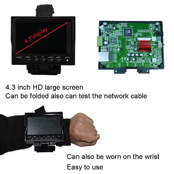 4.3" CCTV Tester Monitor, Network Cable Test, 12V Output (EU Plug)