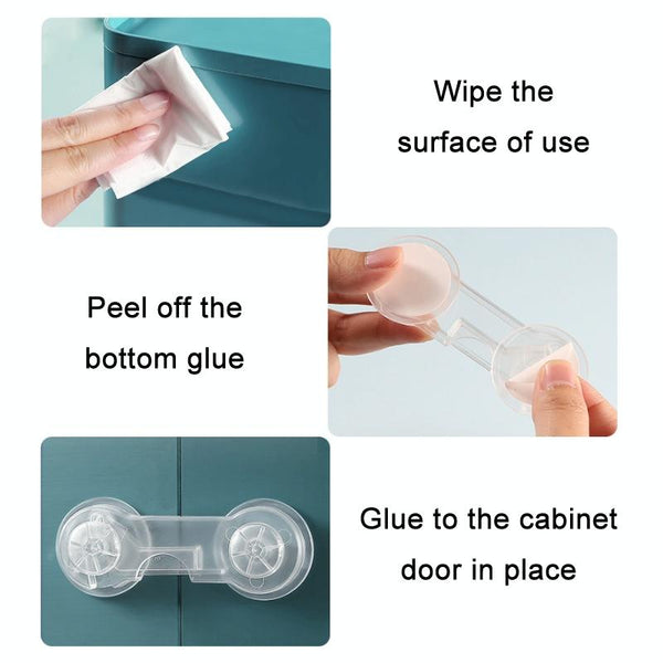 Pair Lock 10 PCS/Pack Children Drawer Anti-opening Cabinet Door Refrigerator Safety Lock