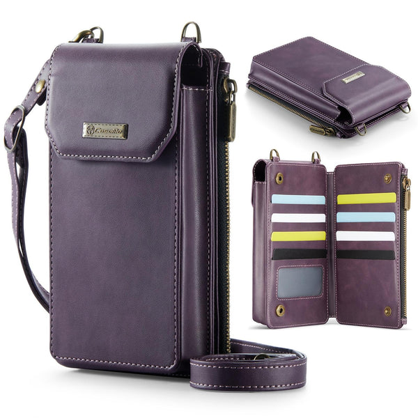 CaseMe Me40 Vertical Multifunctional Shoulder Crossbody Phone Bag(Purple)