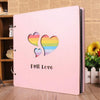 Wooden Cover Baby Growth Commemorative Album Creative Manual Paste Album Book(Pink Full Love)