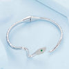 YIB058 Copper White Gold Plated Zirconium Stone Spirit Snake Guardian Open Bracelet
