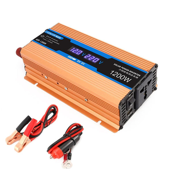 Carmaer Modified Sine Wave 24V to 220V 1200W Car Multi-function Double Digital Display Inverter Household Power Converter