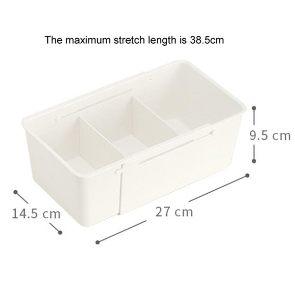 Drawer Fixed Retractable Storage Box With Divider Tableware Organizer, Style: Wide Model