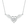 BSN287 Sterling Silver S925 Vibrant Wings White Gold Plated Zircon Necklace
