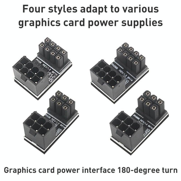 10 PCS ATX 8Pin Female to 8Pin Male 180 Degree Angled Adapter , Model: PH38A