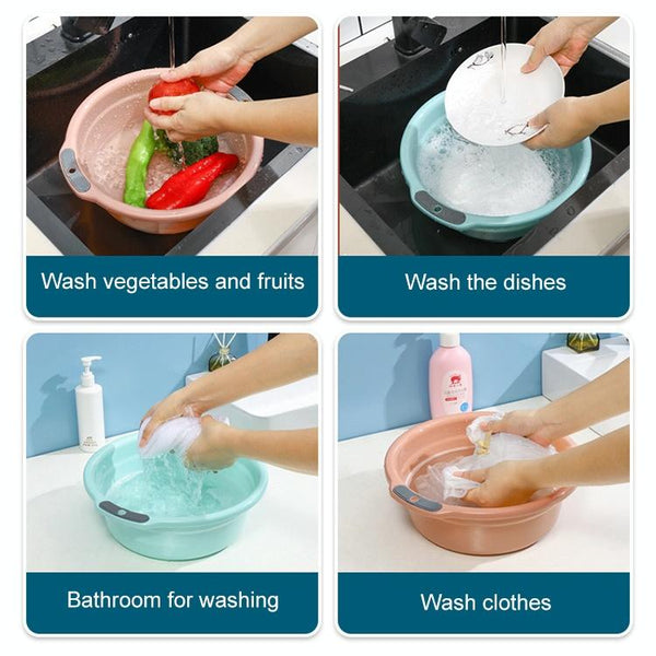 Household Hanging Thickened Double-ear Anti-slip Wash Basin Random Color Large