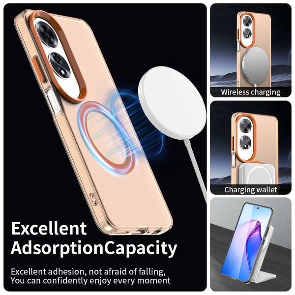 For OPPO A60 Global Candy Magsafe PC Hybrid TPU Phone Case(Orange)