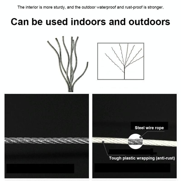 Retractable Indoor And Outdoor Clothes Wall Hanger Magic Drying Rack Balcony Bathroom Invisible Clothesline Wire Rope(White)