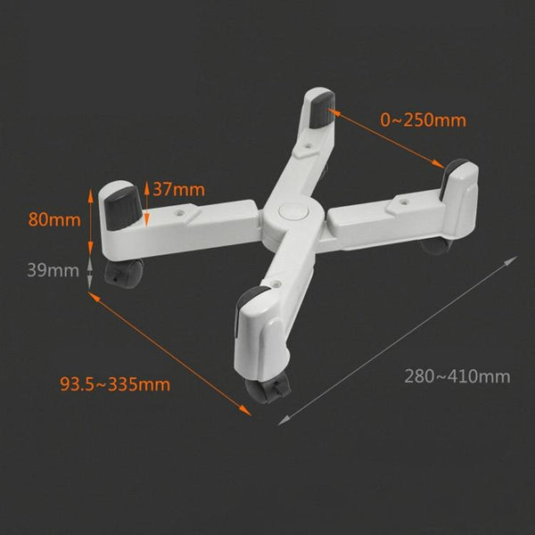 5-wheel Adjustable Moving Pulley X-type Computer Mainframe Plastic Chassis Tray Holder (Black)