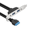 50CM USB3.0 Rear PCI Baffle Line Full Height Chassis DIY With Ear 20pin Transfer Cable(Black)