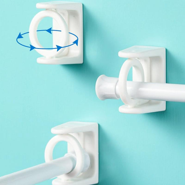 2pcs /Pack Turnable Circle Triangle Ring Telescopic Rod Hook Props Fixed Bracket, Color: Transparent Adhesive Model