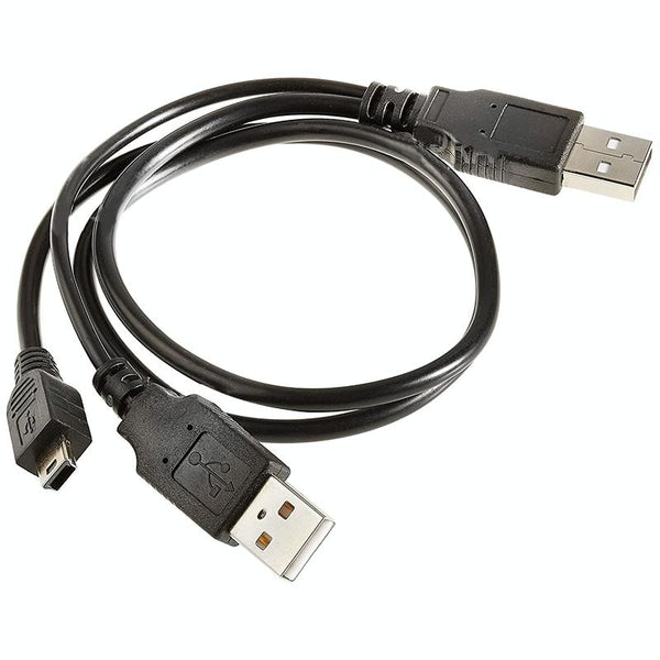 2 in 1 USB 2.0 Male to Mini 5pin Male + USB Male Cable, Length: 80 cm(Black)