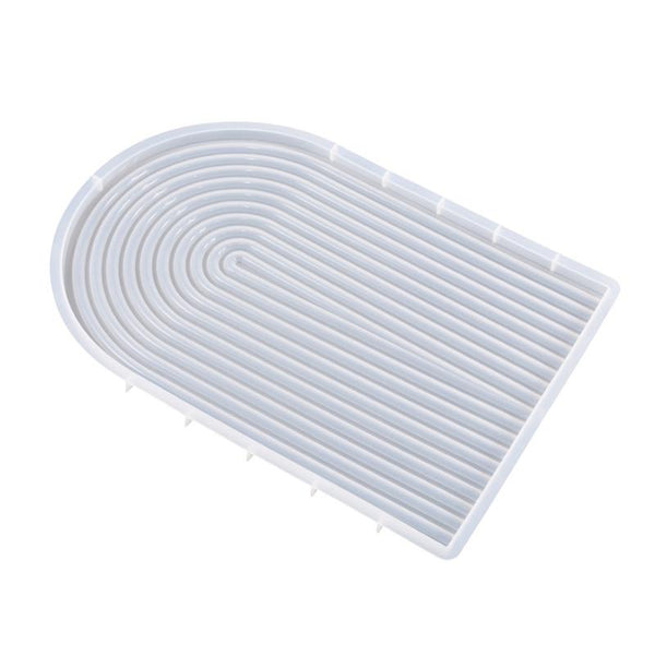Epoxy Resin Mold Gypsum Candle Stand Arch Storage Tray Silicone Mold, Spec: U Shape Large