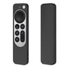 Silicone Protective Case Cover with Rope For Apple TV 4K 4th Siri Remote Controller(Black)