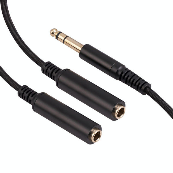 3718 6.35mm Male to Dual Female 1/4 TRS Stereo Audio Cable, Length: 30cm
