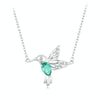 S925 Sterling Silver Platinum-Plated Smart Hummingbird Necklace For Women(BSN378)