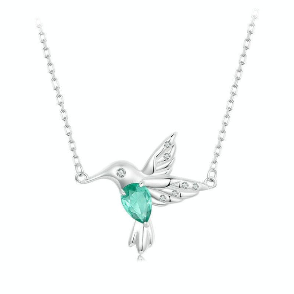 S925 Sterling Silver Platinum-Plated Smart Hummingbird Necklace For Women(BSN378)