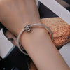 BSC773 Sterling Silver S925 Love Anchor Platinum Plated Beaded Bracelet