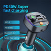 C4S Digital Display Car PD 30W+QC 3.0 Car Charger Audio MP3 Player FM Transmitter
