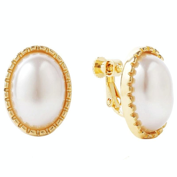 E2109-8 Half Ellipse Baroque Earrings Pearl Ear Clip Women Without Ear Piercing