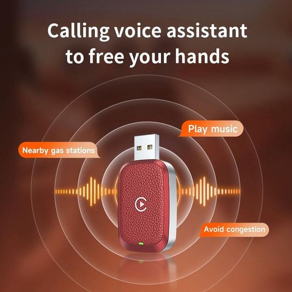 For iPhone Smart Wireless Car CarPlay Box Wired to Wireless Adapter(Orange)