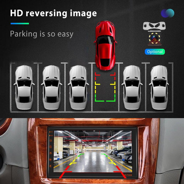 A2769 7 Inch Android Navigation WIFI Version 2+16G Vehicle Machine Central Control Large Screen, Spec: Standard+12Lights Camera