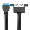 USB3.0 20P Bezel Cable Chassis PCI Bit Expansion USB3.0 Female Full-height Half-height Bezel(Blue (Without Iron Sheet))