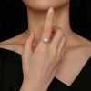MSR017 Sterling Silver S925 White Gold Plated Moissanite Ring(No.8)