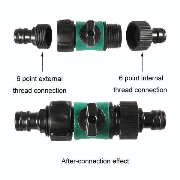 Car Washing Hose Fittings Valve With Switch Garden Water Sprinkler Connector, Model: Threading Valve
