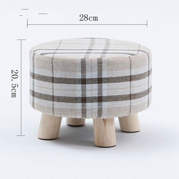 Fashion Creative Small Stool Living Room Home Solid Wood Small Chair(Grey)