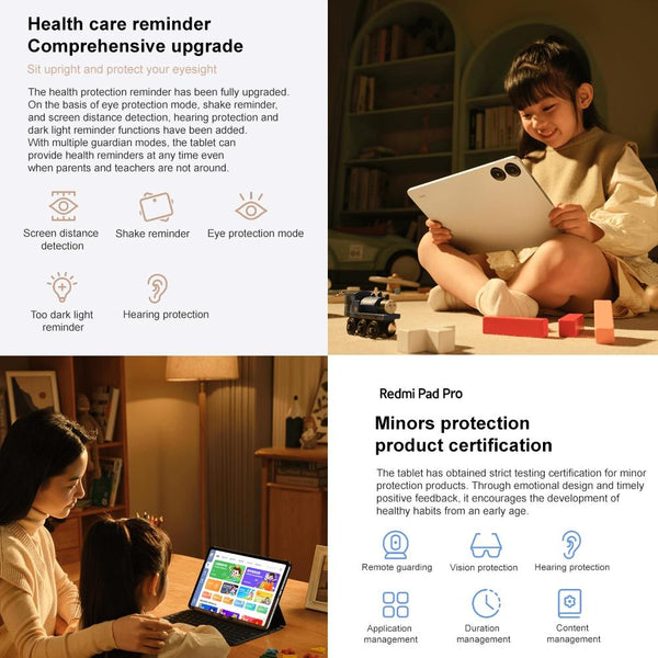 Xiaomi Redmi Pad Pro 12.1 inch Tablet PC, 8GB+256GB, HyperOS Qualcomm Snapdragon 7s Gen2 Octa Core, 10000mAh Battery(Dark Grey)