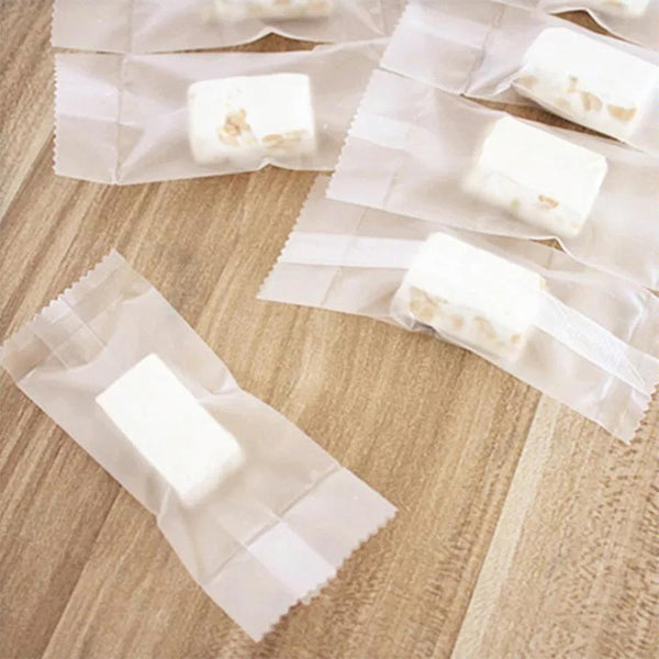 200pcs /Pack 4x9.5cm Machine Sealed Translucent Frosted Nougat Packaging Bag