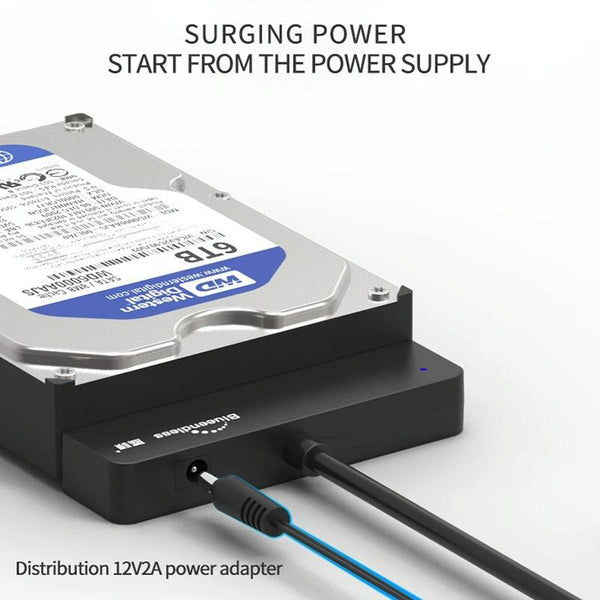 Blueendless US35 USB3.0 To SATA Adapter 2.5 / 3.5-Inch Hard Drive SSD Reader, Spec: USB3.0 12V2A