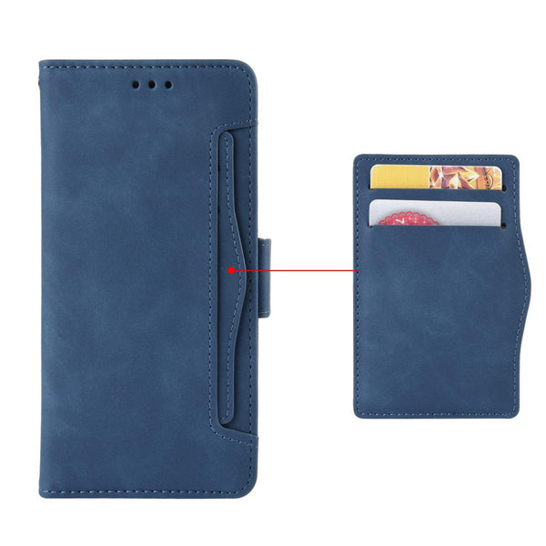 For vivo T3 Pro 5G / iQOO Z9S Pro 5G Skin Feel Calf Texture Card Slots Leather Phone Case(Blue)