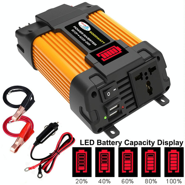 Little Wasp 12V to 110V 6000W Car Power Inverter with LED Display & Dual USB