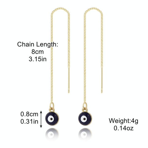 E2210-5 Eyes Long Ear Wire Women Simple Earrings