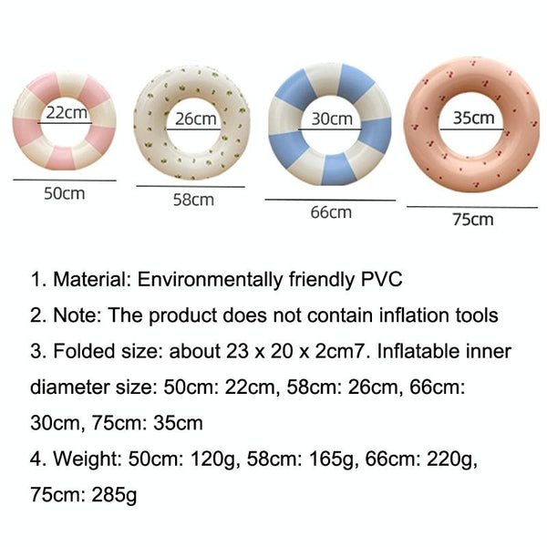 Thickened Children Swimming Ring Inflatable Underarm Ring 50cm(Striped Pink)