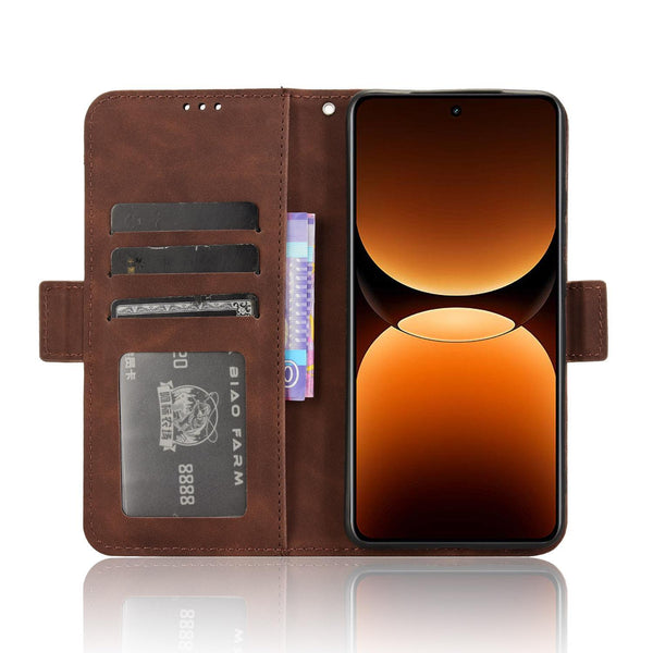 For Realme GT 7 Pro 5G Skin Feel Calf Texture Card Slots Leather Phone Case(Brown)