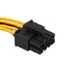 0.2m Full Copper GPU Graphics Card 8 Pin Female To Double 15 Pin SATA Computer Motherboard Power Transfer Line(Black and Yellow Line)