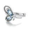SCE1544 Sterling Silver S925 Butterfly Zircon Single Ear Cuff