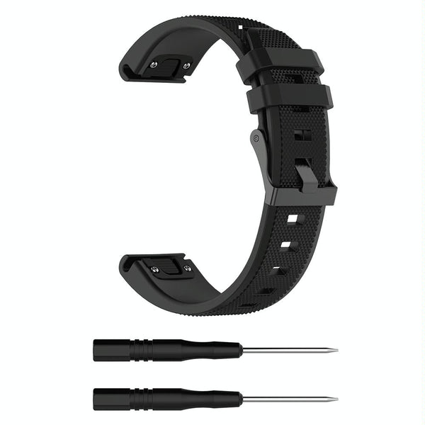 For Garmin Fenix5 (22mm) Silicone Watch Band(Black)