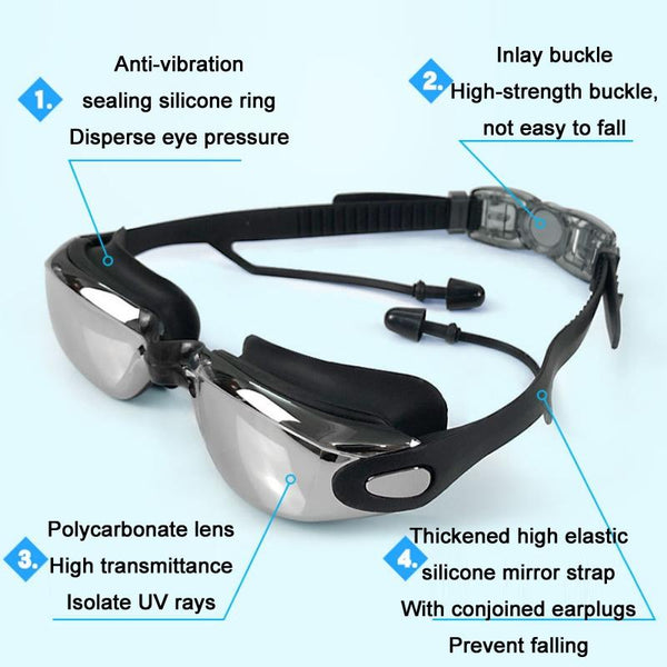 HAIZID Children HD Anti-fog Waterproof Myopia Swimming Goggles, Color: Plating Gray
