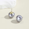 E2208-3 Gray Pearl Stud Earrings Jewelry