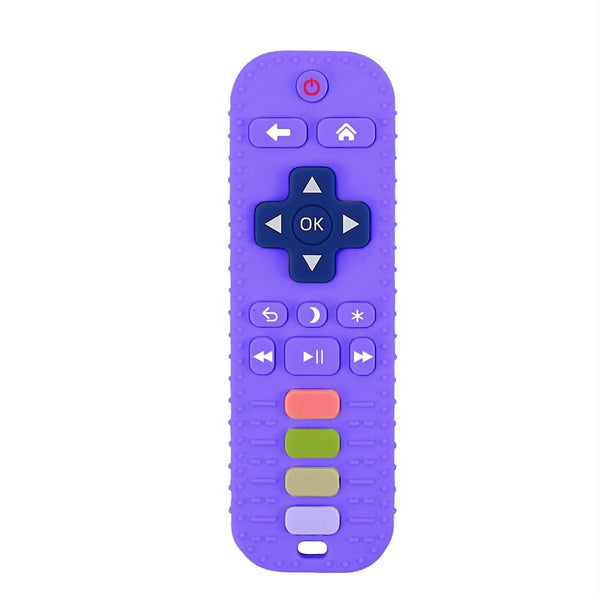 Baby Simulation Silicone Remote Control Can Press Tooth Glue Preventing Eating Hands Teething Stick, Color: 3rd Generation Purple