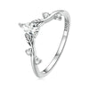 BSR308 Sterling Silver S925 Teardrop Vine Ring Zirconia Branch Leaf Jewellery(No.7)